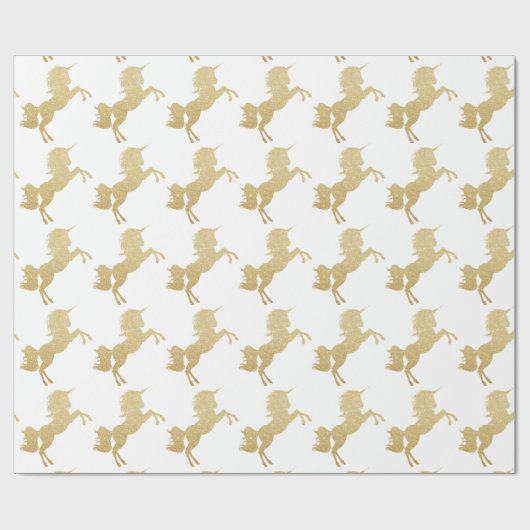 Schöne Küken, gürtelgoldfarben Glitzer unicorn Geschenkpapier (Flach)