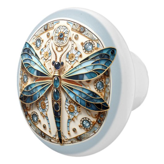 Schöne Kunst-Deco-Drachenblume Keramikknauf (Rechts)