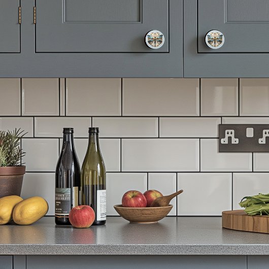 Schöne Kunst-Deco-Drachenblume Keramikknauf