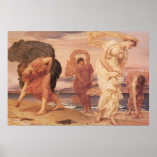 Schöne Kunst der Frauen durch den Ozean Poster
