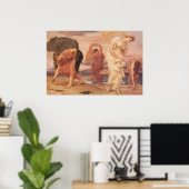 Schöne Kunst der Frauen durch den Ozean Poster (Heimbüro)