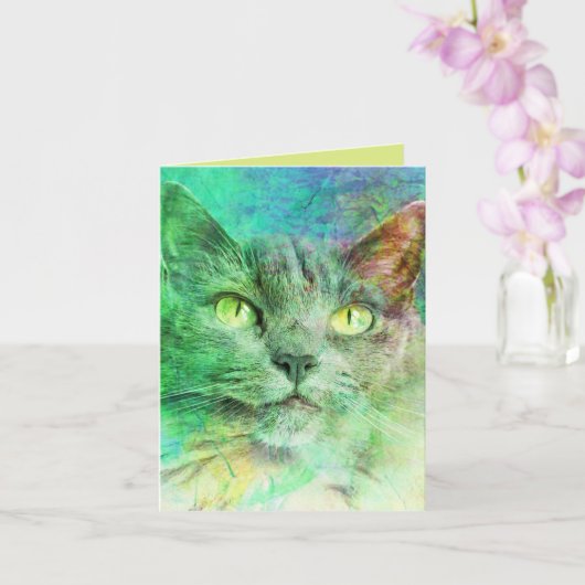 Schöne Kunst der Katze - Leere Karte (Orchidee)