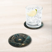 Schöne Kunst, Dichtung und Musik Runder Pappuntersetzer (Vor Ort)