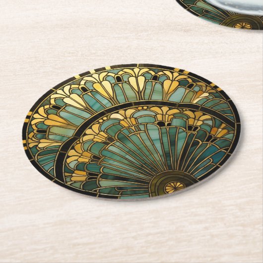 Schöne Kunst, Dichtung und Musik Runder Pappuntersetzer (Angewinkelt)