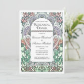 Schöne Kunst Nouveau Proben-Abendessen-Einladungen Einladung (Stehend Vorderseite)