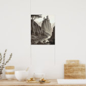 Schöne Kunst- und Mittelalterlandschaft Poster (Küche)