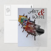 Schöne Kunst & Wein Postkarte! Postkarte (Vorne/Hinten)