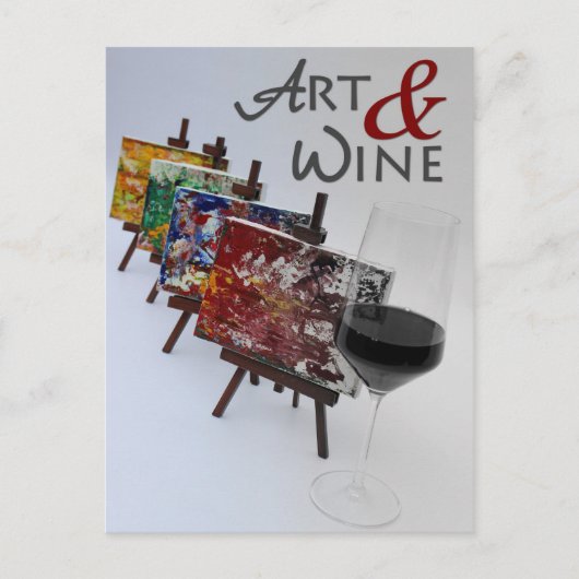 Schöne Kunst & Wein Postkarte! Postkarte (Vorderseite)