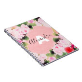 Schöne, künstlerische Aquarellrosen mit Namen Notizblock (Rechte Seite)