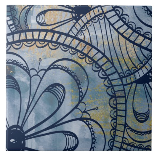 Schöne künstlerische, blaue Imitate aus Industrieg Fliese (Vorderseite)