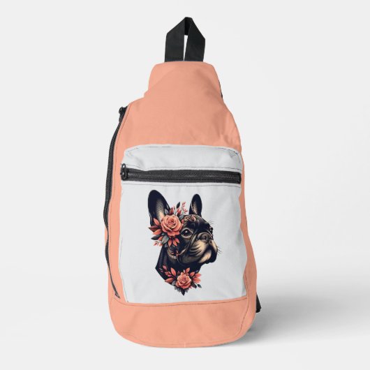 Schöne künstlerische Frenchie Crossbody Bag (Vorderseite)