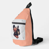 Schöne künstlerische Frenchie Crossbody Bag (Rechte Ecke)