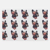 Schöne künstlerische Frenchie Geschenkpapier Set (Vorderseite)