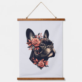 Schöne künstlerische Frenchie Wandteppich Mit Holzrahmen