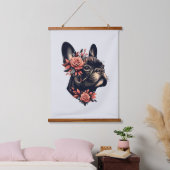 Schöne künstlerische Frenchie Wandteppich Mit Holzrahmen (Schlafzimmer)