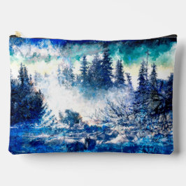 Schöne künstlerische Pines im Schneesturm Zubehörtasche