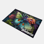 Schöne künstlerische SchmetterlingsIllustration Fußmatte (Schrägansicht)