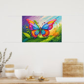 Schöne künstlerische SchmetterlingsIllustration Poster (Küche)