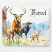 Schöne Kunstmalerei im Wald Tiere Mousepad (Vorne)