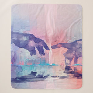 Schöne Kunstmalerei, surrealistische handbemalte H Sherpadecke