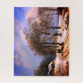 Schöne, kunstvoll verschneite Landschaft Puzzle (Vertikal)