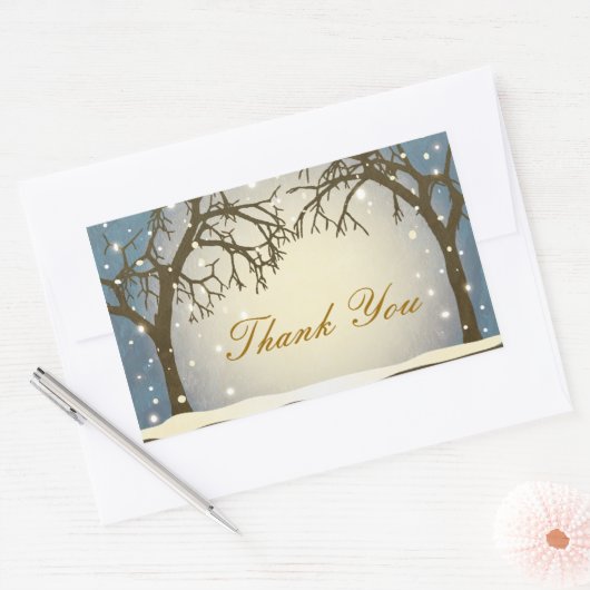 Schöne, kunstvolle Winterbaumen Danke Stickers (Umschlag)