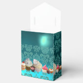 SCHÖNE KUPCAKEN AQUAMARINER DAMASK BLUE GEM MONOGR GESCHENKSCHACHTEL (Geöffnet)