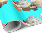 SCHÖNE KUPCAKEN WÜSTENSHOP, Aquamarines blaues Wei Geschenkpapier (Rolleneckpunkt)
