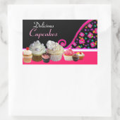 SCHÖNE KUPCAKES GEBURTSTAG PARTY Pink Dots Rechteckiger Aufkleber (Tasche)