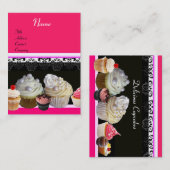 SCHÖNE KUPCAKES WESERT SHOP, Pink Fuchsia Red Visitenkarte (Vorne/Hinten)