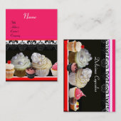 SCHÖNE KUPCAKES WESERT SHOP, Pink Fuchsia Red Visitenkarte (Vorne/Hinten)