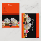 SCHÖNE KUPCAKES, WÜSTENGESCHÄFT, Orange-Gelb Visitenkarte (Vorne/Hinten)