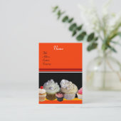 SCHÖNE KUPCAKES, WÜSTENGESCHÄFT, Orange-Gelb Visitenkarte (Stehend Vorderseite)