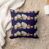 SCHÖNE KUPCAKES WÜSTENSHOP, Pink Black Fuchsia Kissen (Decke)