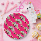 SCHÖNE KUPCAKES WÜSTENSHOP, Pink, Fuchsia White Pappteller (Party)