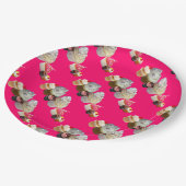 SCHÖNE KUPCAKES WÜSTENSHOP, Pink, Fuchsia White Pappteller (Schrägansicht)