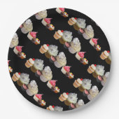 SCHÖNE KUPCAKES WÜSTENSHOP, Pink, Fuchsia White Pappteller (Vorderseite)