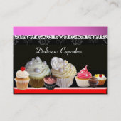 SCHÖNE KUPCAKES WÜSTENSHOP, rosa Lila Violett Visitenkarte (Rückseite)