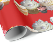 SCHÖNE KUPCAKES WÜSTENSHOP, rosa, weiß Geschenkpapier (Rolleneckpunkt)