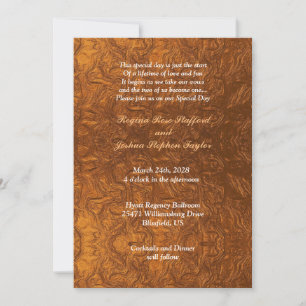 Schöne Kupfer-Textur-Optik Hochzeit Einladung