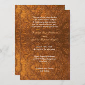 Schöne Kupfer texturierte Look Hochzeit Einladung (Vorne/Hinten)