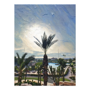 Schöne Küstenlandschaft mit Palmen Fotodruck