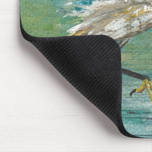 Schöne Küstenwache, Egret Shore Bird Malerei Mousepad (Ecke)