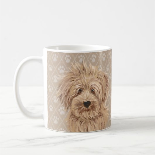 Schöne Labradoodle Hundemalerei-Tasse Kaffeetasse (Links)
