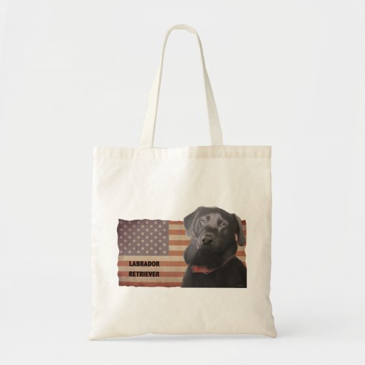 Schöne Labrador Retriever American Flag Tragetasche (Vorne)