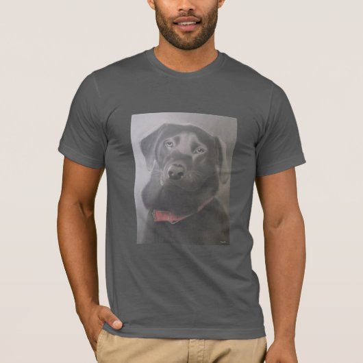 Schöne Labrador Retriever Charcoal Zeichnend T-Shirt (Vorderseite)