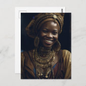 Schöne lächelnde afrikanische Frau Postkarte (Vorne/Hinten)