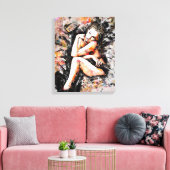 Schöne Lady Abstrakt Art Wrapped Canvas Leinwanddruck (Insitu (Wohnzimmer))