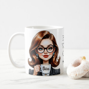Schöne Lady Boss mit Brille Kaffeetasse