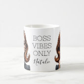 Schöne Lady Boss mit Brille Kaffeetasse (Mittel)